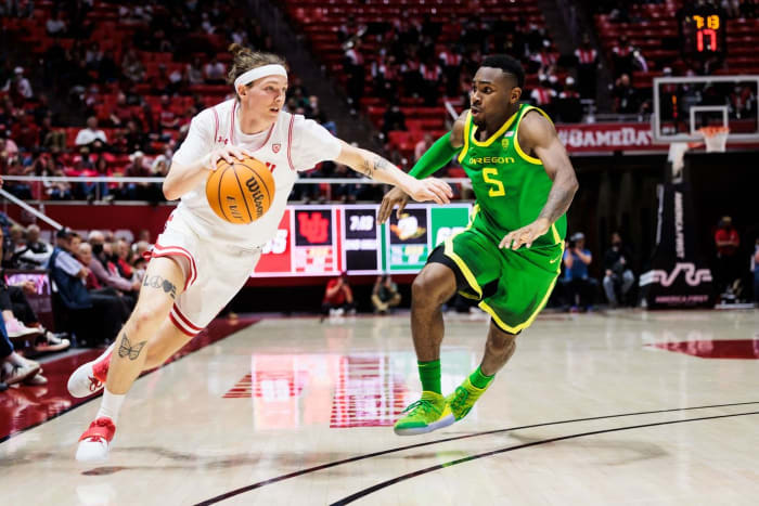 Utah guard No. 55 Gabe Madsen.